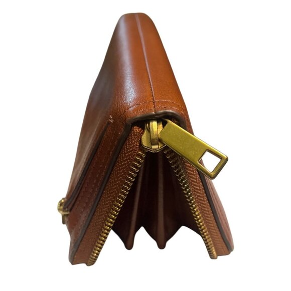 Fossil Logan RFID Zip Around Leather Wallet Brown - Picture 3 of 4